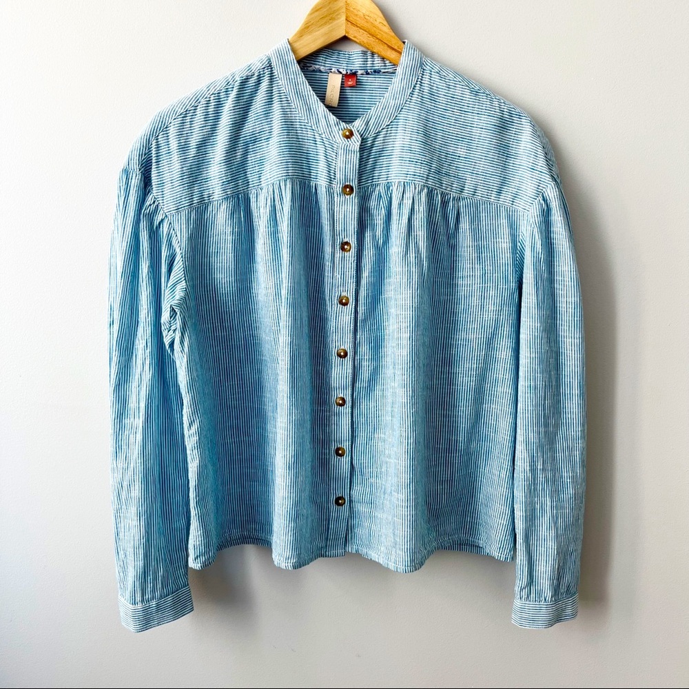 Pilcro Peasant Boho Button Down Top